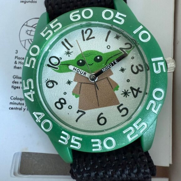NWT - Star Wars The Mandalorian Kids' Plastic Time Teacher Analog Quartz - Picture 4 of 13